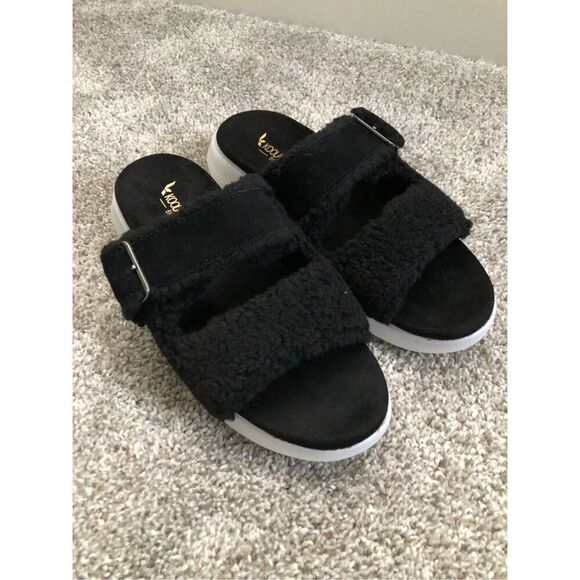 Koolaburra UGG Pasea Black Slides Women’s Size 9 - Picture 1 of 5